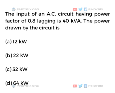 Solution: The power drawn by the circuit is