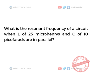 Solution: What is the resonant frequency of a circuit when L of 25 microhenrys Solution: What is the resonant frequency of a circuit when L of 25 microhenrys