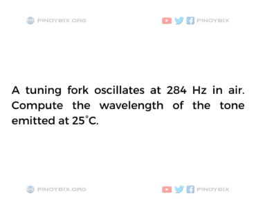 Solution: Compute the wavelength of the tone emitted at 25°C