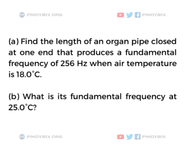 Solution: Find the length of an organ pipe closed at one end