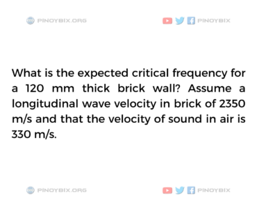 Solution: What is the expected critical frequency for a 120 mm thick brick wall?