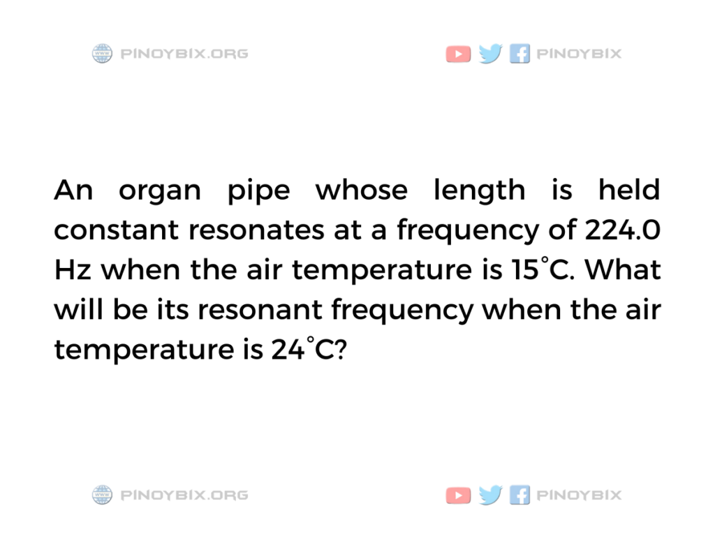Solution: What will be its resonant frequency when the air temperature is 24°C?