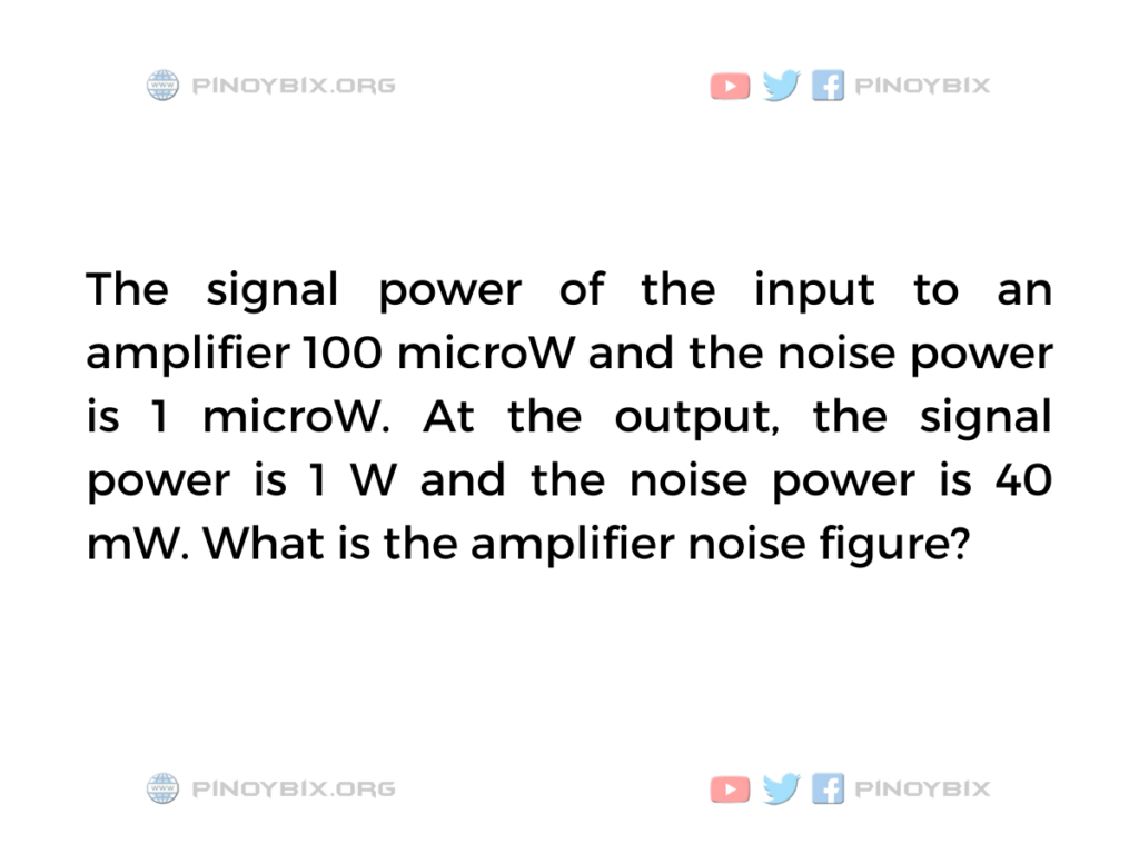 Solution: What is the amplifier noise figure?