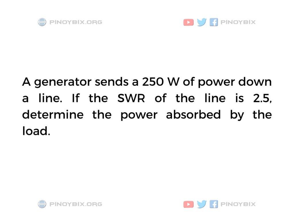 Solution: Determine the power absorbed by the load