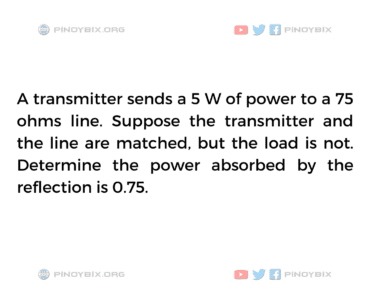 Solution: Determine the power absorbed by the reflection is 0.7 Solution: Determine the power absorbed by the reflection is 0.7