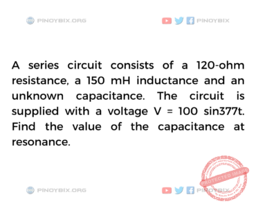 Solution: Find the value of the capacitance at resonance Solution: Find the value of the capacitance at resonance