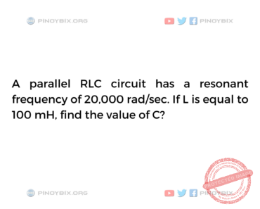 Solution: If L is equal to 100 mH, find the value of C? Solution: If L is equal to 100 mH, find the value of C?