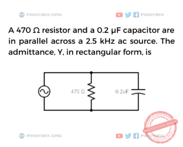 Solution: The admittance, Y, in rectangular form, is