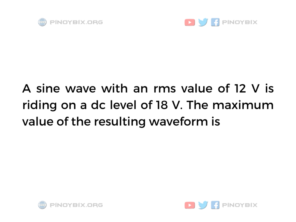 Solution: The maximum value of the resulting waveform is