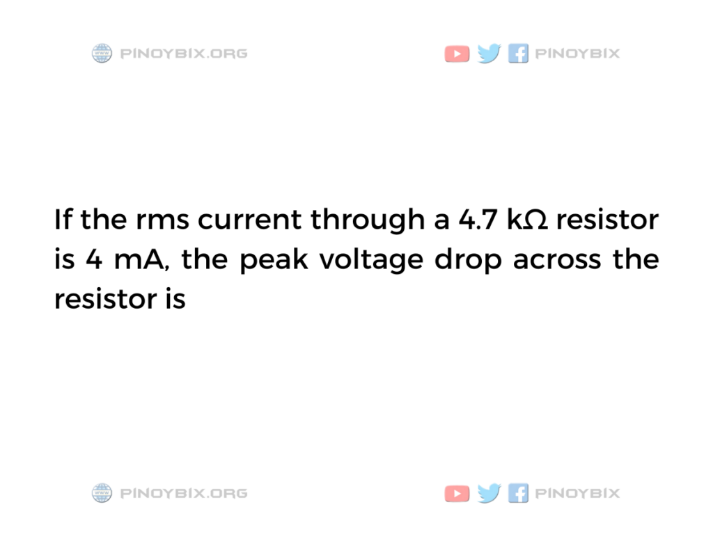Solution: The peak voltage drop across the resistor is