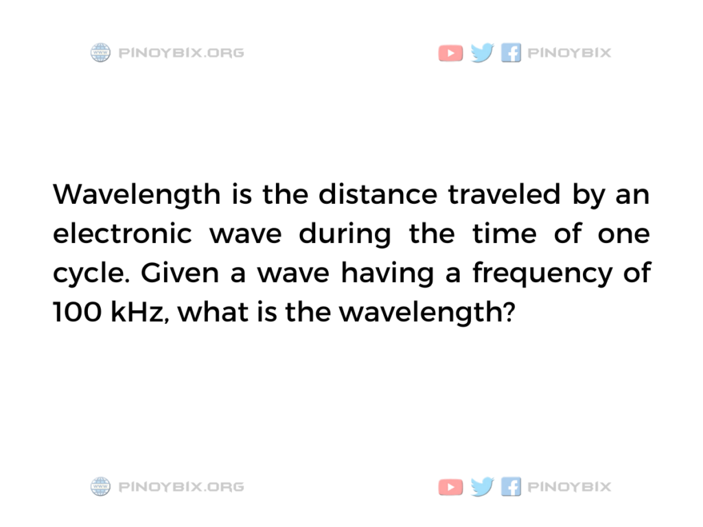 Solution: What is the wavelength?