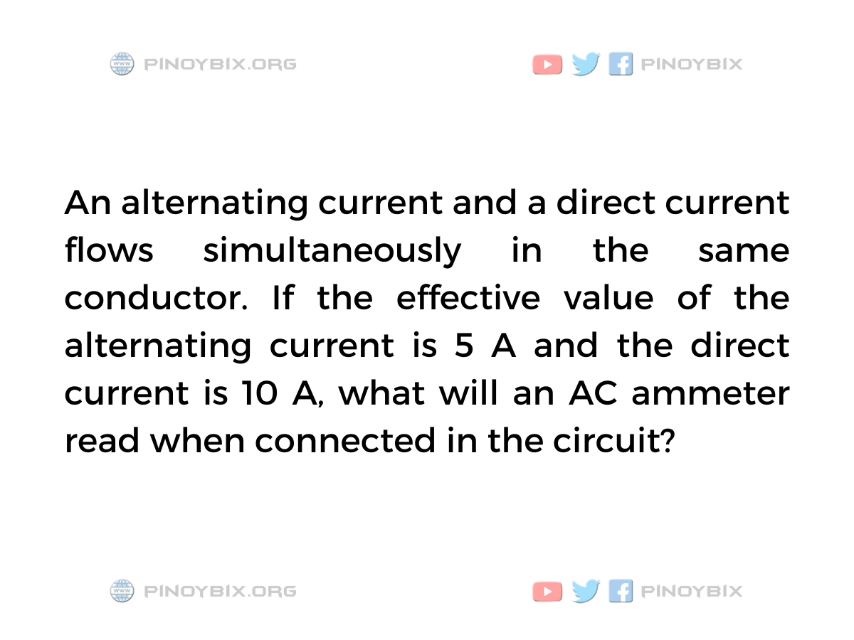 Solution: What will an AC ammeter read when connected in the circuit? (2)