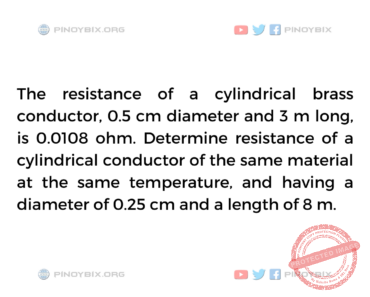 Solution: Determine resistance of a cylindrical conductor of the same material
