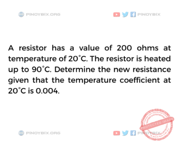 Solution: Determine the new resistance given that the temperature coefficient at 20°C