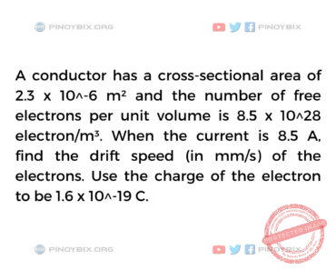 Solution: Find the drift speed of the electrons