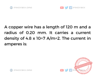 Solution: The current in amperes is