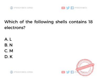 Solution: Which of the following shells contains 18 electrons?
