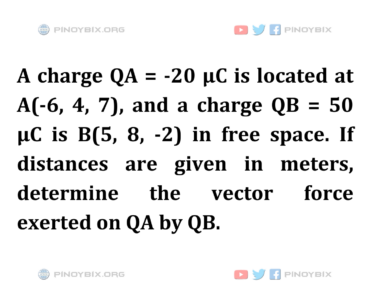 Solution: Determine the vector force exerted on QA by QB