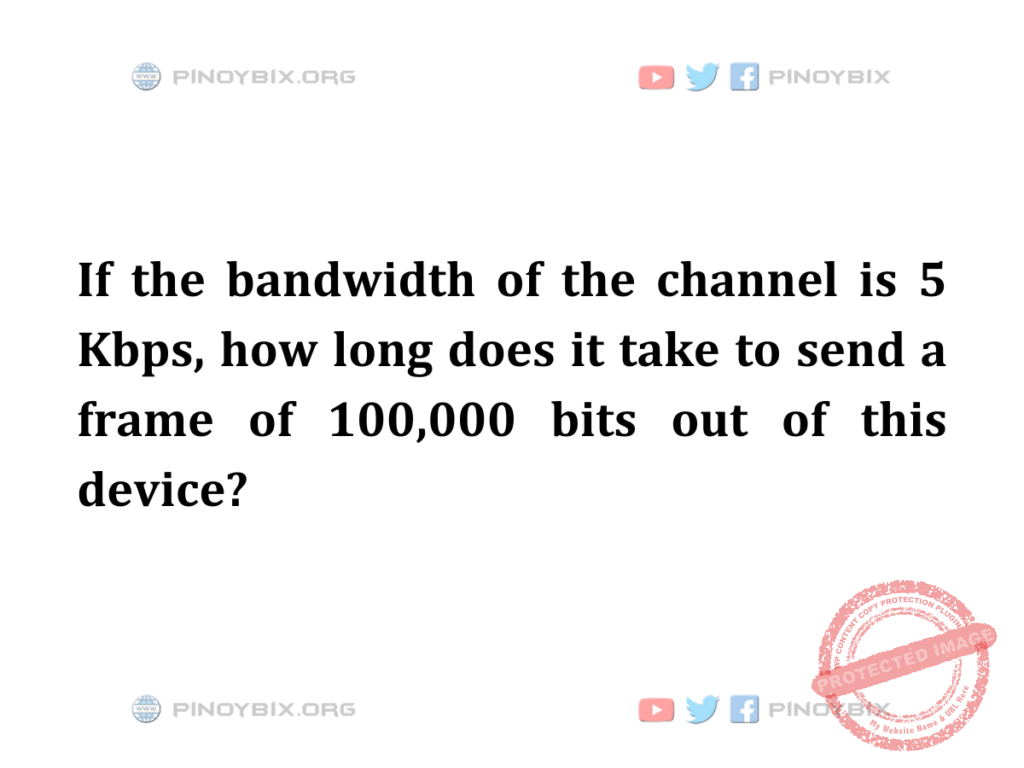 Solution: How long does it take to send a frame of 100,000 bits out of this device?