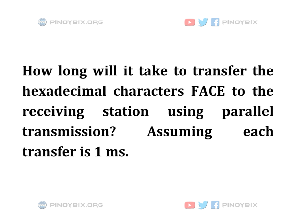 Solution: How long will it take to transfer the hexadecimal characters FACE