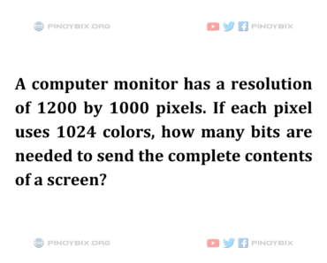 Solution: How many bits are needed to send the complete contents of a screen?