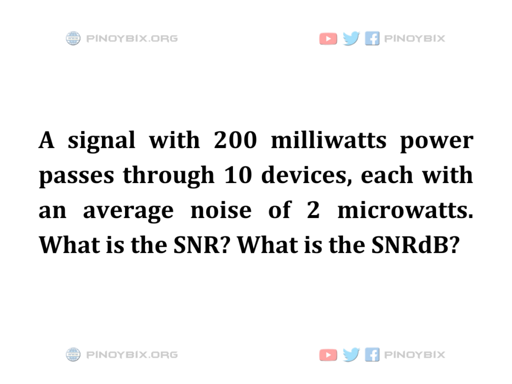 Solution: What is the SNR? What is the SNRdB?