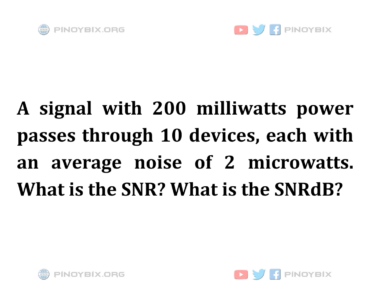 Solution: What is the SNR? What is the SNRdB?