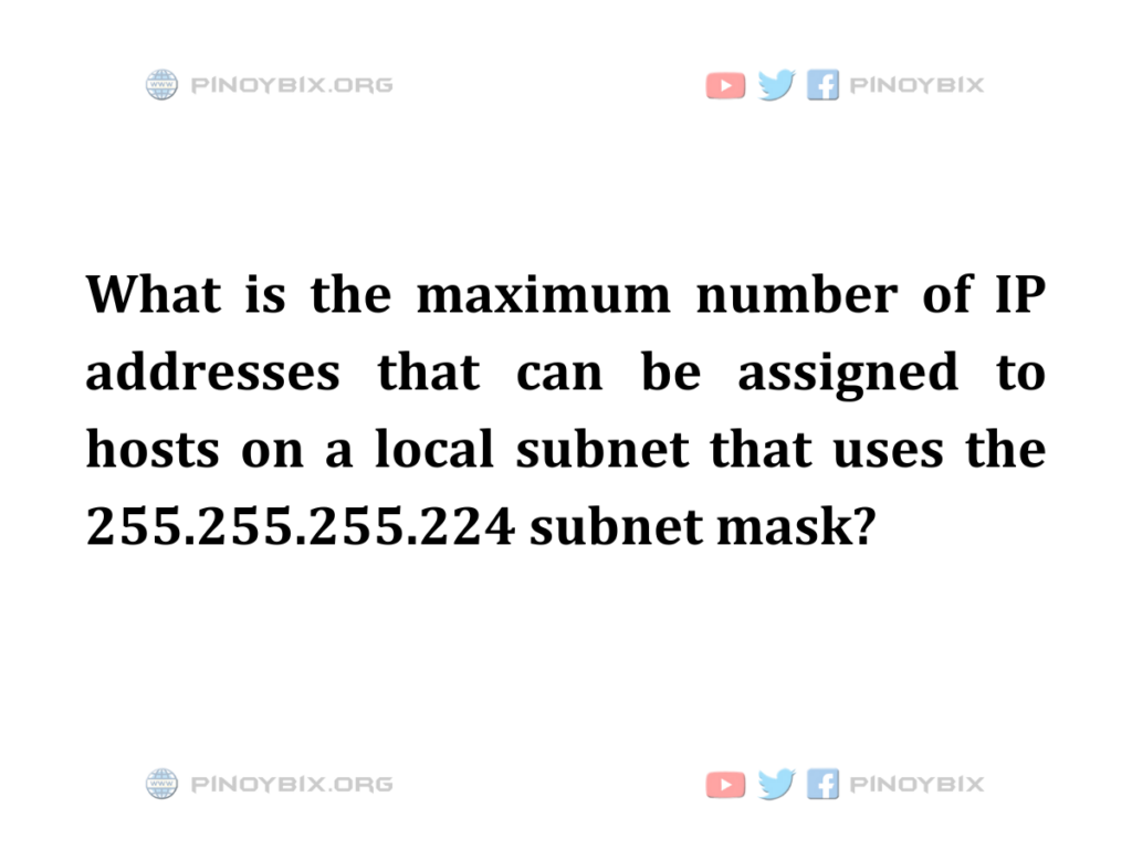 What is the maximum number of IP addresses that can be assigned