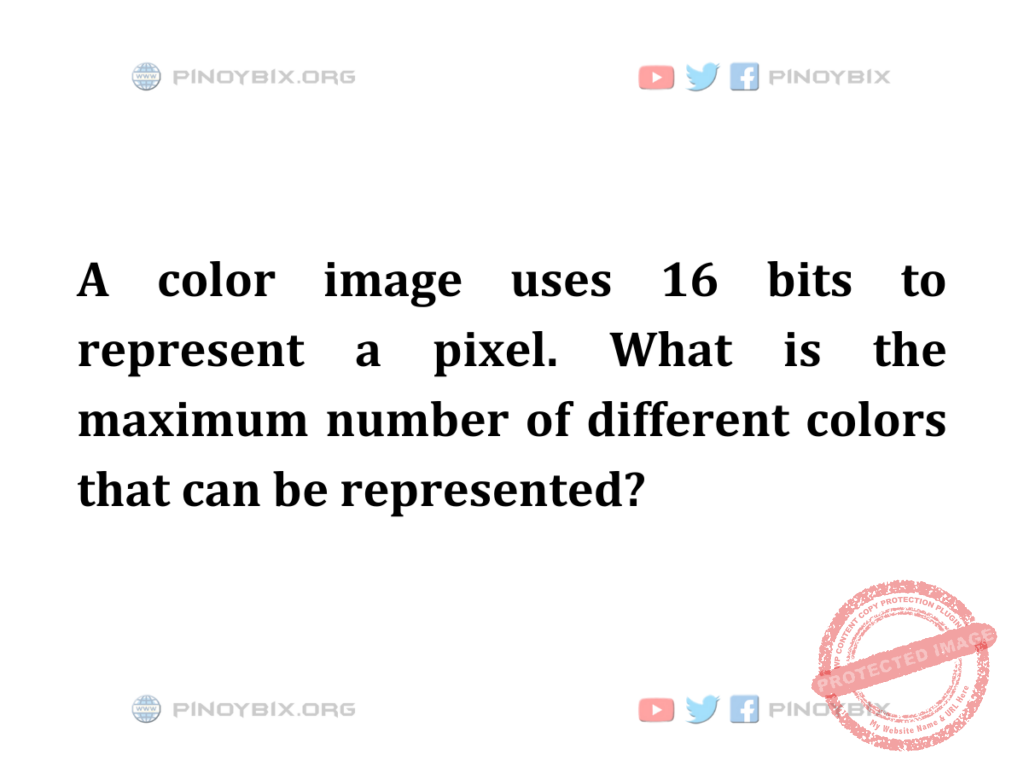 Solution: What is the maximum number of different colors that can be represented?