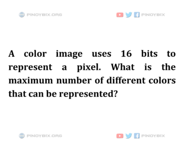 Solution: What is the maximum number of different colors that can be represented?