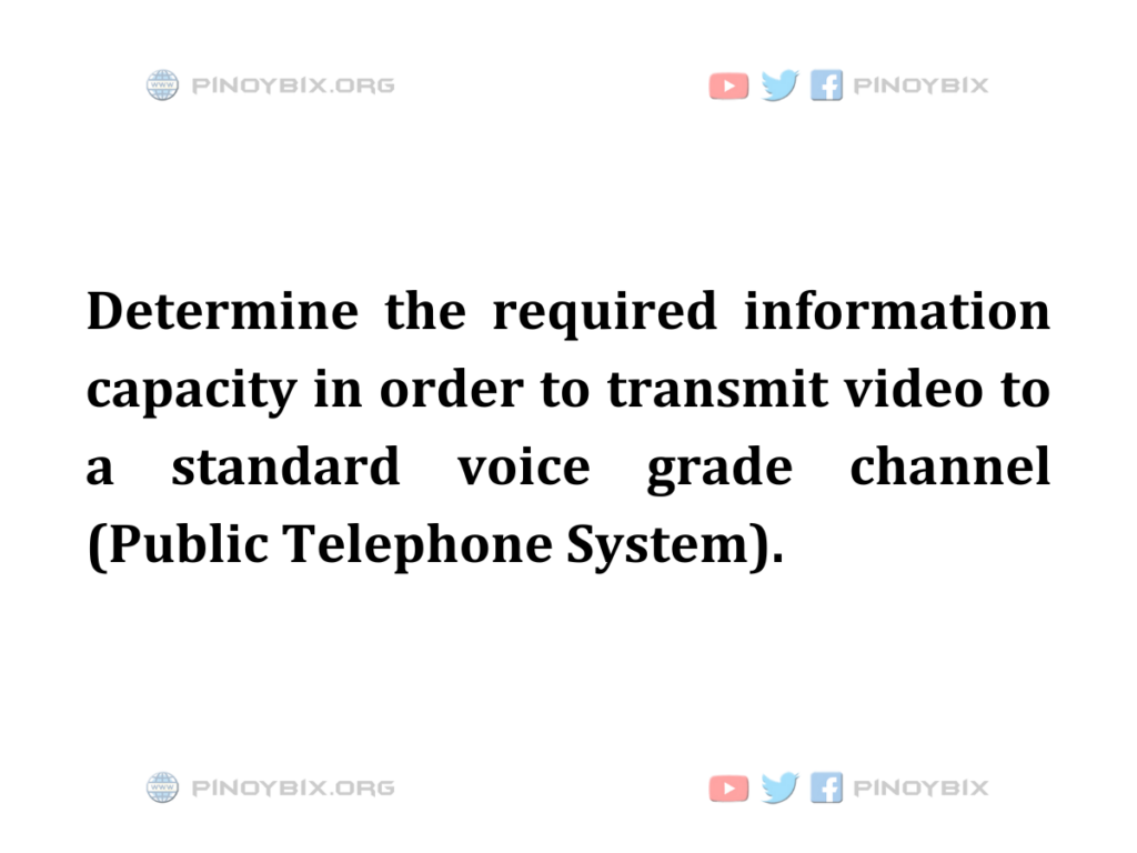 Solution: Determine the required information capacity in order to transmit video