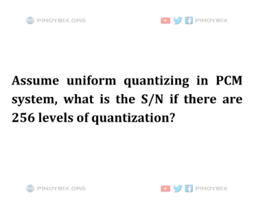 Solution: What is the S/N if there are 256 levels of quantization?