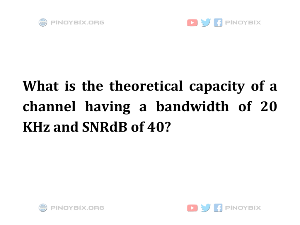 Solution: What is the theoretical capacity of a channel