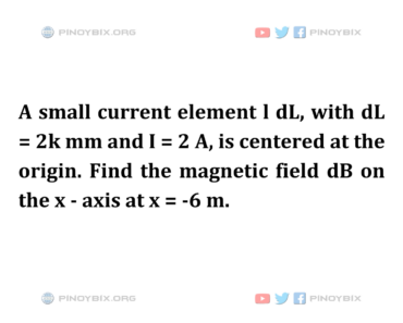 Solution: Find the magnetic field dB on the x-axis at x = -6 m