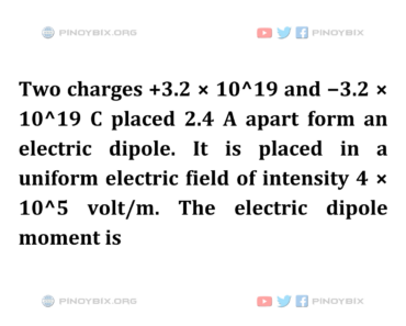 Solution: The electric dipole moment is