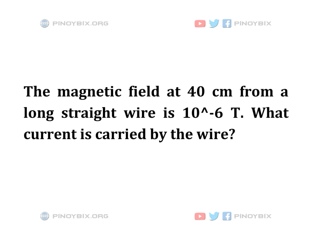 Solution: What current is carried by the wire?