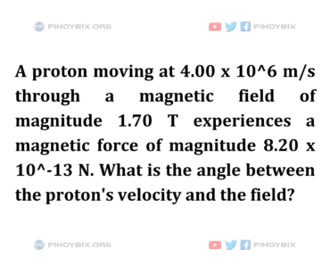 Solution: What is the angle between the proton’s velocity and the field?