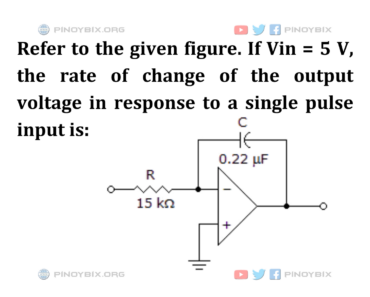 Solution: The rate of change of the output voltage in response to a single pulse input