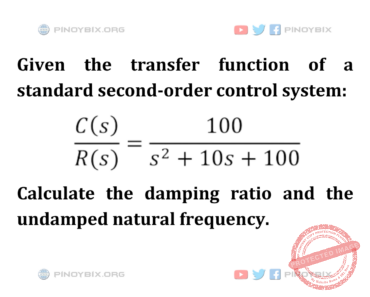 Solution: Calculate the damping ratio and the undamped natural frequency