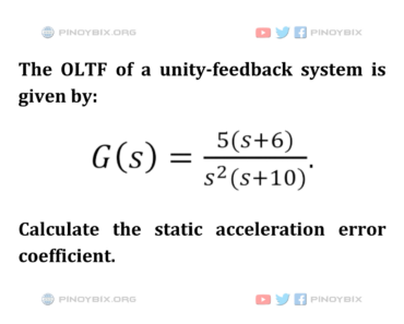 Solution: Calculate the static acceleration error coefficient
