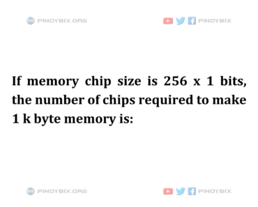Solution: The number of chips required to make 1 k byte memory is
