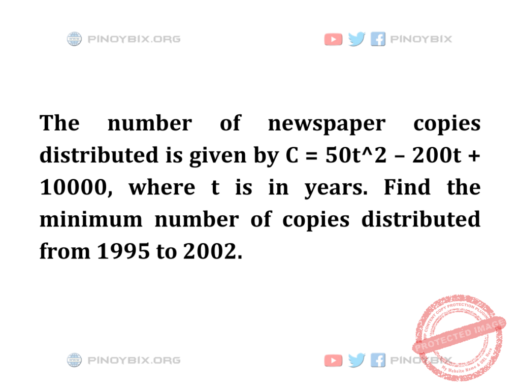 Solution: Find the minimum number of copies distributed from 1995 to 2002
