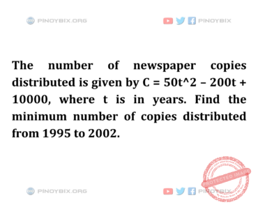 Solution: Find the minimum number of copies distributed from 1995 to 2002