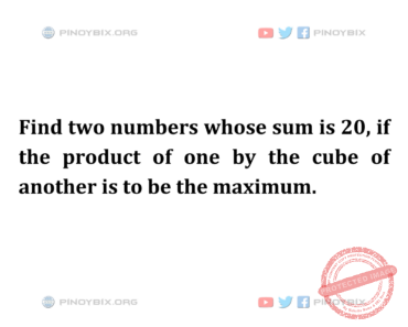 Solution: Find two numbers whose sum is 20