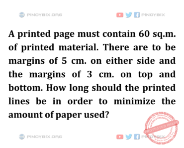 Solution: How long should the printed lines be in order to minimize the amount