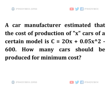 Solution: How many cars should be produced for minimum cost?