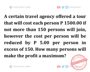 Solution: How many persons will make the profit a maximum?