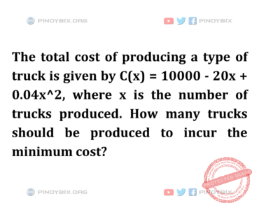 Solution: How many trucks should be produced to incur the minimum cost?
