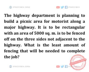 Solution: What is the least amount of fencing that will be needed