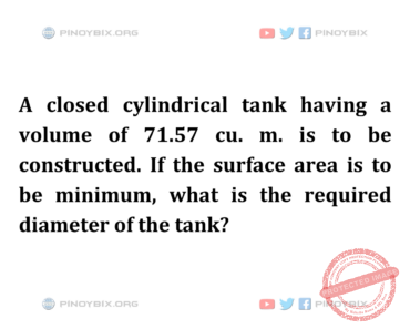 Solution: What is the required diameter of the tank?